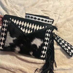 Black and White Checker Clutch